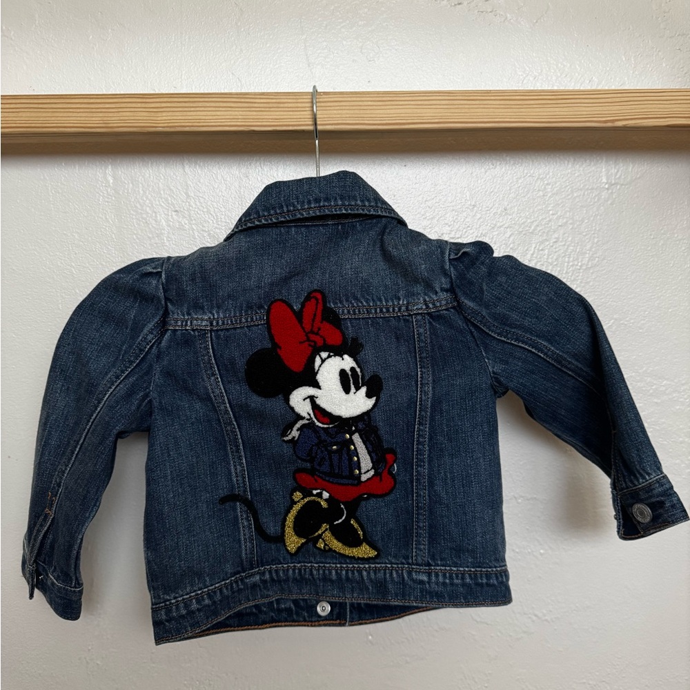 GAP Kids Denim Jacket with Cartoon Patch - Blue and Red
